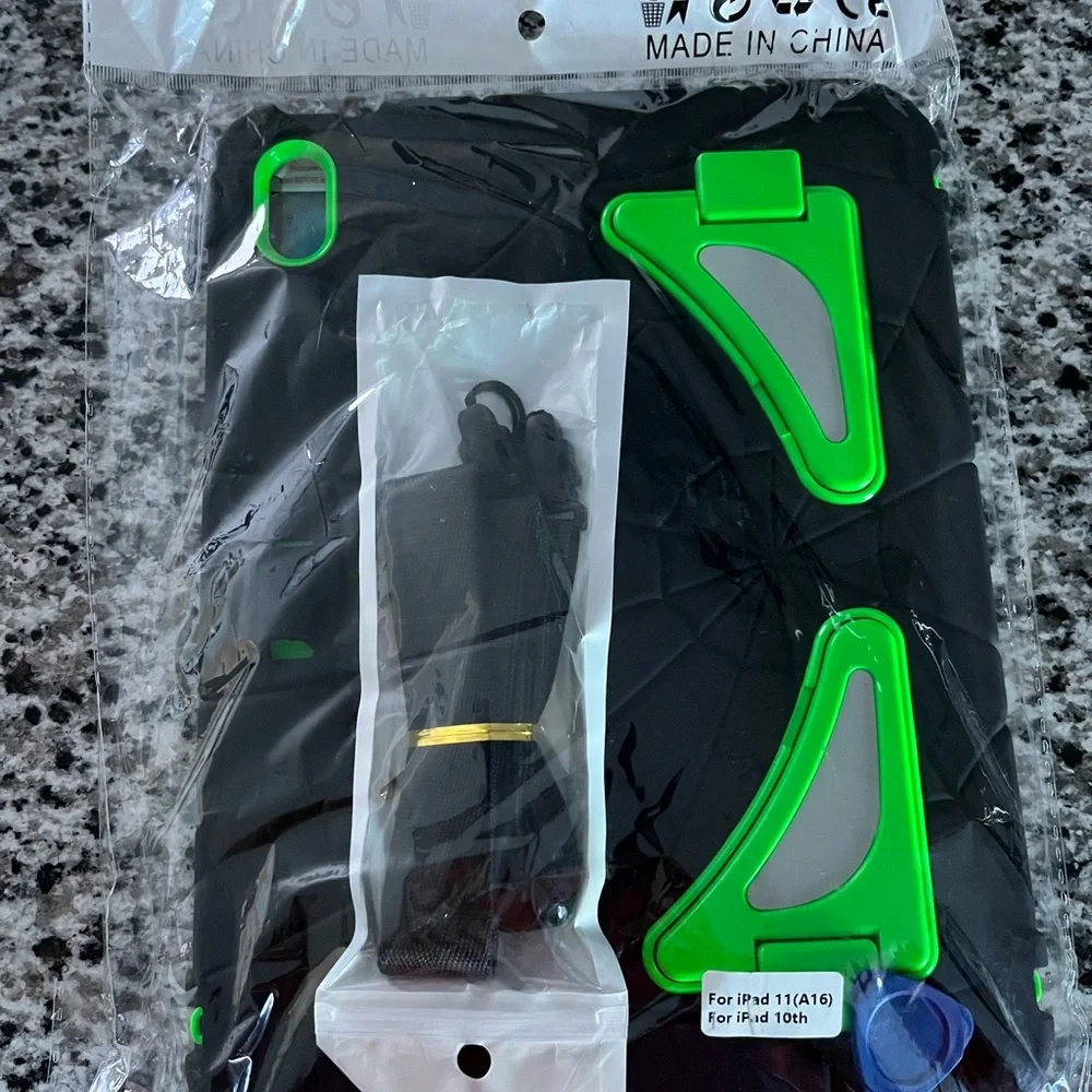 Rugged Black and Green Tablet Case